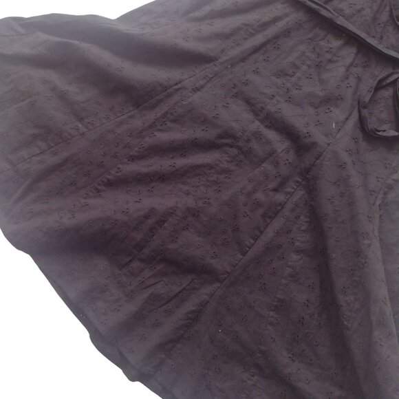 Lane Bryant Black Faux Wrap Dress XXL Cotton Eyelet Retro Midi 24 Runs Small 2X - Picture 7 of 11